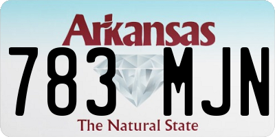 AR license plate 783MJN