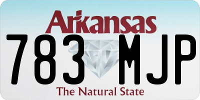 AR license plate 783MJP