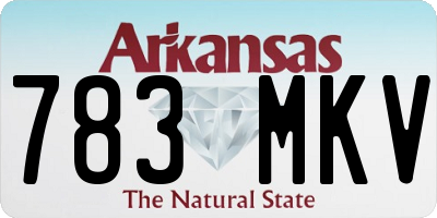 AR license plate 783MKV