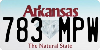 AR license plate 783MPW