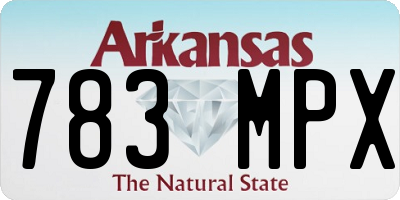AR license plate 783MPX