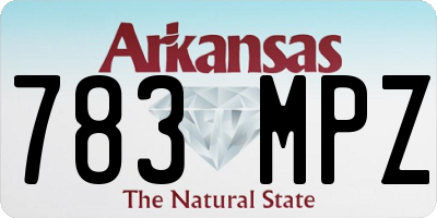 AR license plate 783MPZ