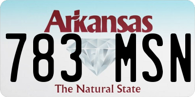 AR license plate 783MSN