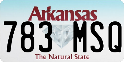 AR license plate 783MSQ