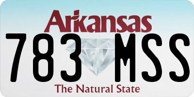 AR license plate 783MSS