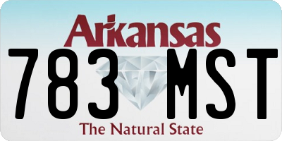 AR license plate 783MST