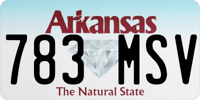 AR license plate 783MSV