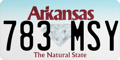 AR license plate 783MSY