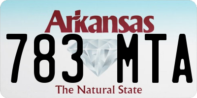 AR license plate 783MTA
