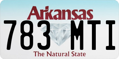 AR license plate 783MTI