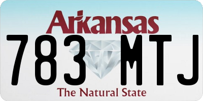 AR license plate 783MTJ
