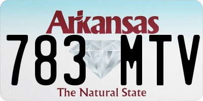 AR license plate 783MTV