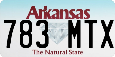 AR license plate 783MTX