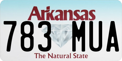 AR license plate 783MUA
