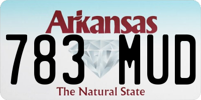 AR license plate 783MUD