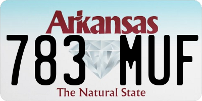 AR license plate 783MUF