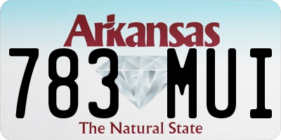 AR license plate 783MUI