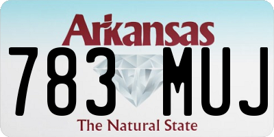 AR license plate 783MUJ