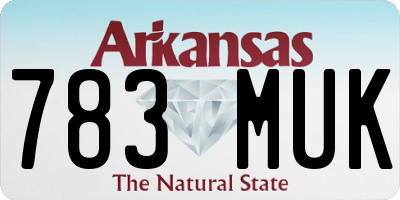 AR license plate 783MUK