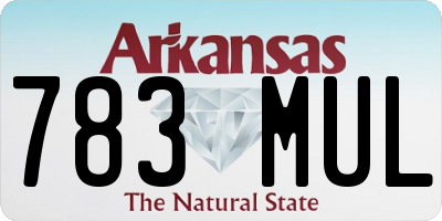 AR license plate 783MUL