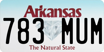 AR license plate 783MUM