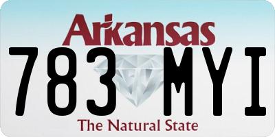 AR license plate 783MYI