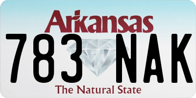 AR license plate 783NAK