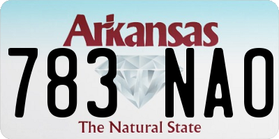 AR license plate 783NAO