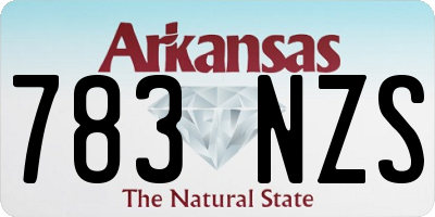 AR license plate 783NZS