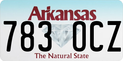 AR license plate 783OCZ