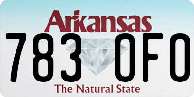 AR license plate 783OFO