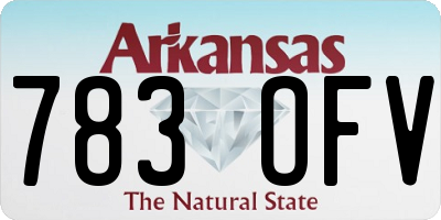 AR license plate 783OFV
