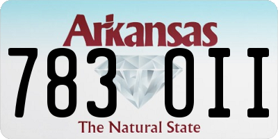 AR license plate 783OII