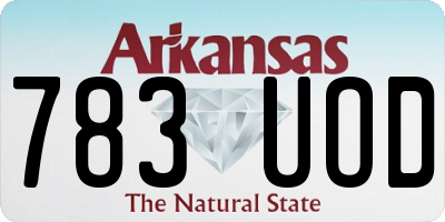 AR license plate 783UOD