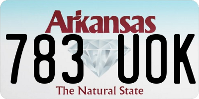 AR license plate 783UOK