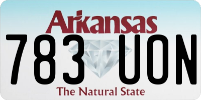 AR license plate 783UON