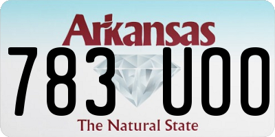 AR license plate 783UOO