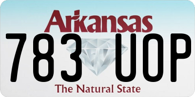 AR license plate 783UOP