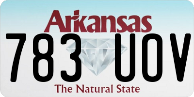 AR license plate 783UOV