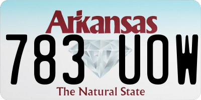 AR license plate 783UOW