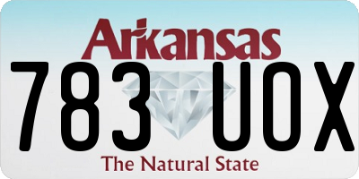 AR license plate 783UOX