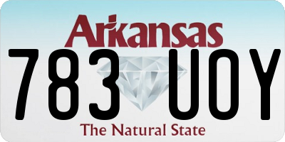 AR license plate 783UOY