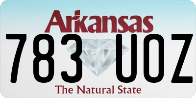 AR license plate 783UOZ