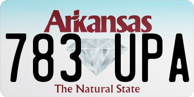 AR license plate 783UPA