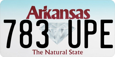 AR license plate 783UPE