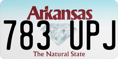 AR license plate 783UPJ