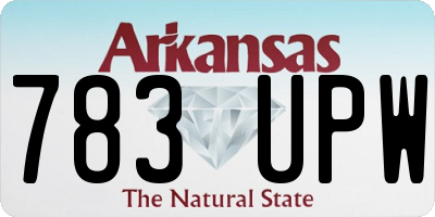 AR license plate 783UPW