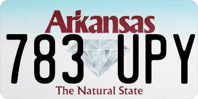 AR license plate 783UPY