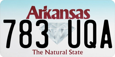 AR license plate 783UQA