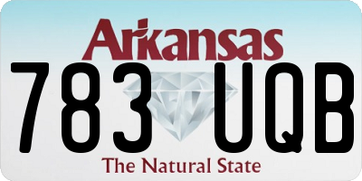 AR license plate 783UQB